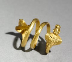 Spiral Ring with Isis and Serapis