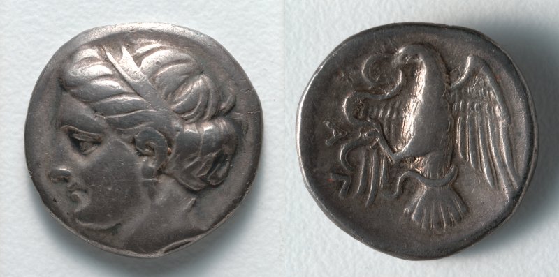 Drachm: Female Head (obverse); Eagle (reverse)