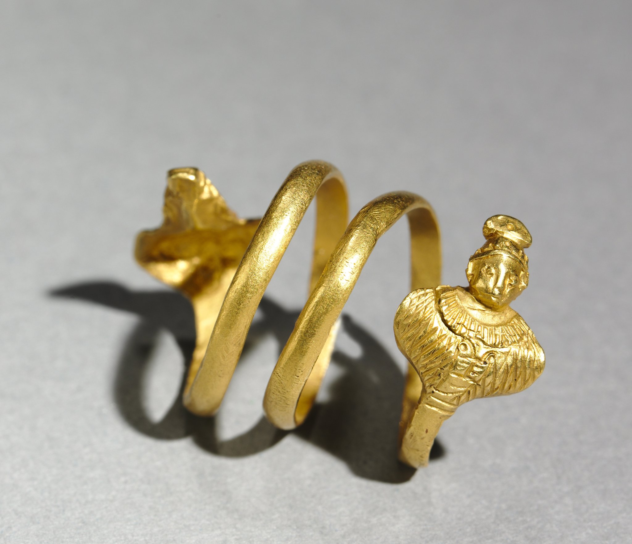 Spiral Ring with Isis and Serapis